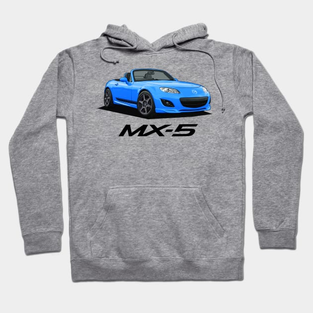 Mazda MX-5 Miata NC - NC2 Light Blue Hoodie by Woreth